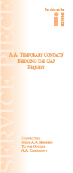 Alcoholics Anonymous AA Bridging the gap Member Requesr Form